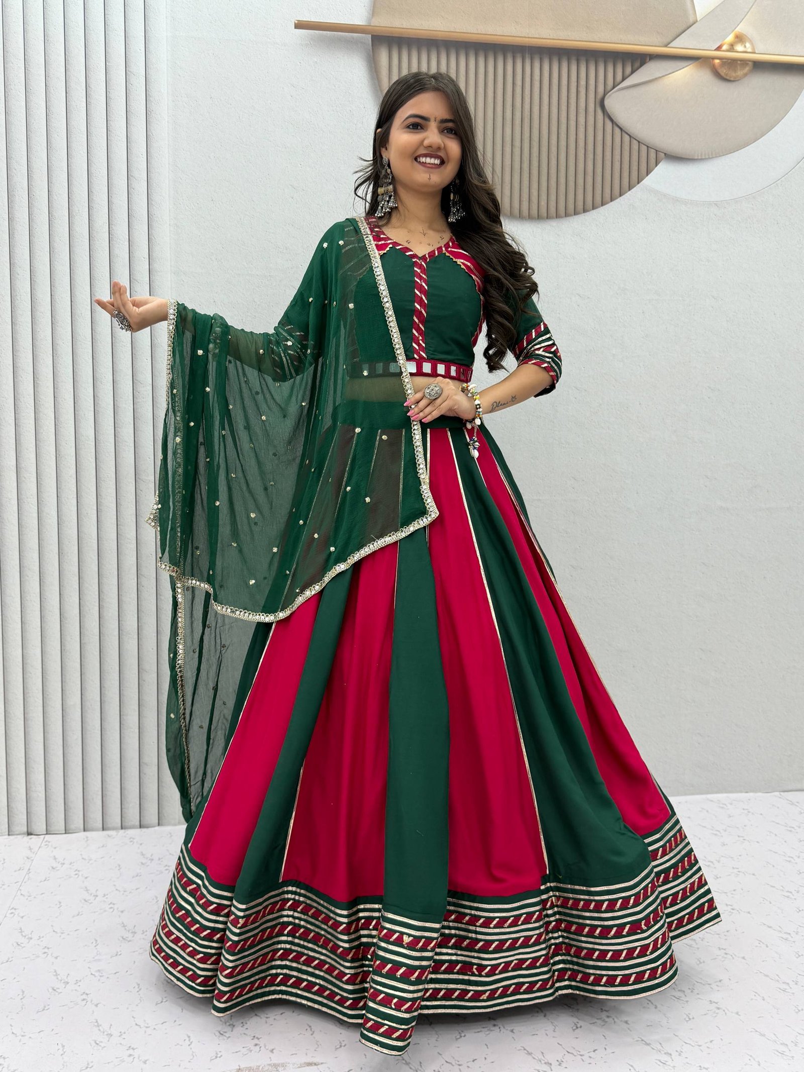 Women's Designer Navratri Chaniya Choli with Net Dupatta | Garba & Dandiya Wear