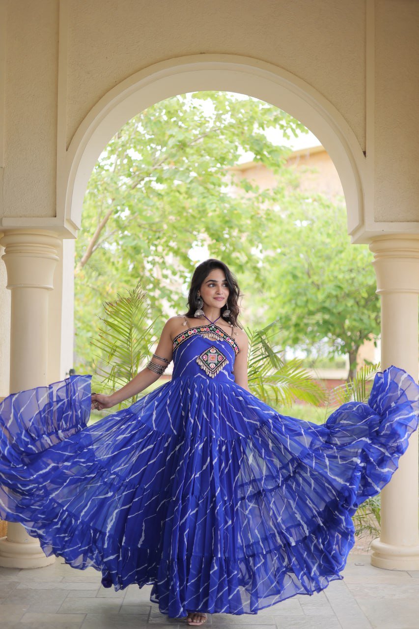 Designer Flared Anarkali Gown for Women | Party Wear Ethnic Dress