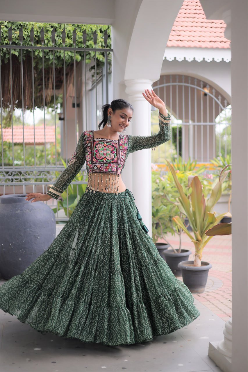 Navratri Lehenga Choli with Kutchi Embroidery | Traditional Garba Chaniya Choli for Women
