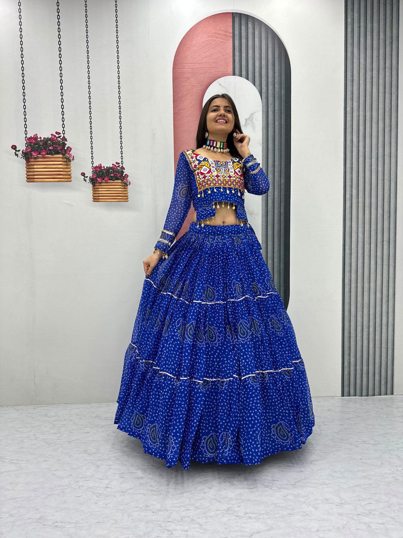 Navratri Lehenga Choli for Women with Mirror Work