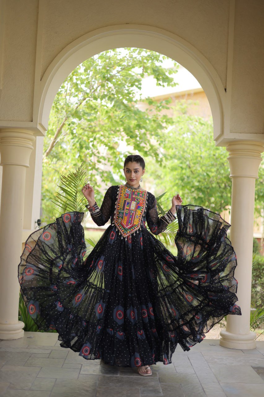 Navratri Anarkali Gown for Women | Designer Garba Dress