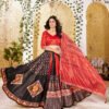 Gota Satin Printed Navratri Lehenga Choli