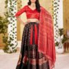 Gota Satin Printed Navratri Lehenga Choli