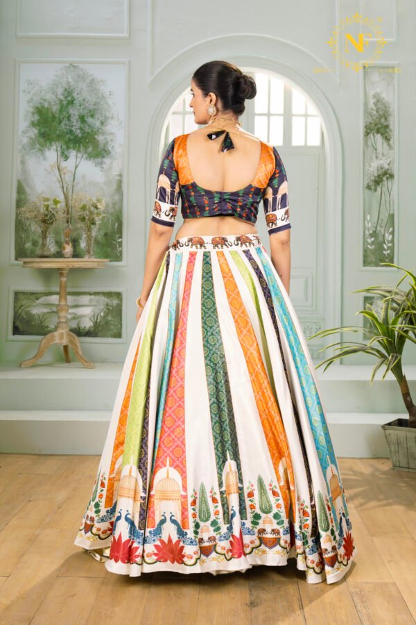 04 (1) copy Purple Zari Gota Satin Lehenga Choli with Golden Triangle & Diamond Weave Design (Copy)