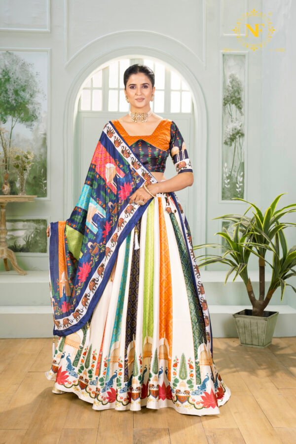 04 (3) copy Purple Zari Gota Satin Lehenga Choli with Golden Triangle & Diamond Weave Design (Copy)