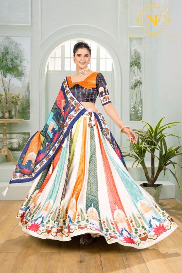 04 (5) copy Purple Zari Gota Satin Lehenga Choli with Golden Triangle & Diamond Weave Design (Copy)