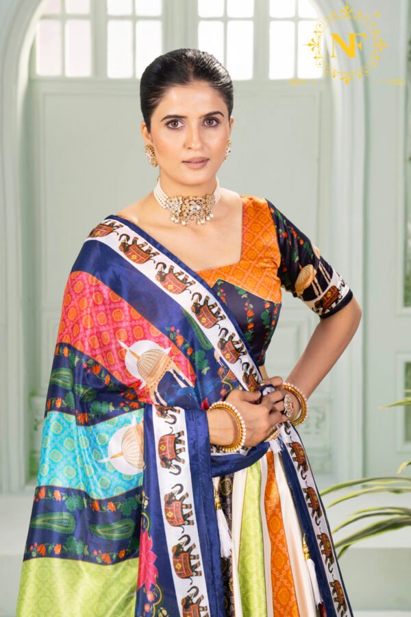 04 (6) copy Purple Zari Gota Satin Lehenga Choli with Golden Triangle & Diamond Weave Design (Copy)