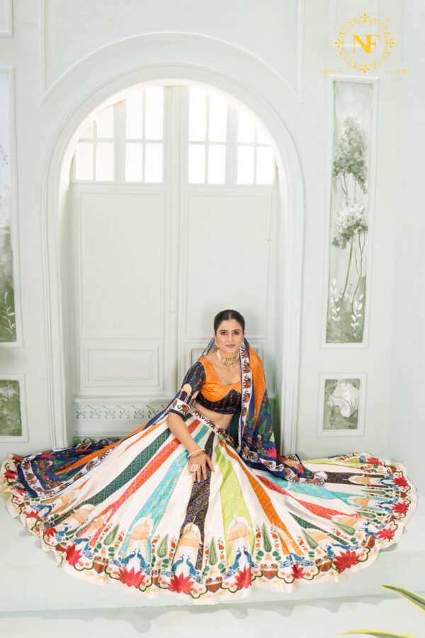 04 (7) copy Purple Zari Gota Satin Lehenga Choli with Golden Triangle & Diamond Weave Design (Copy)