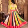 05 Designer Zari Gota Satin Multicolor Lehenga Choli with Floral Blouse & Striped Dupatta