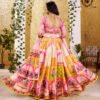 Vibrant Multicolor Zari Gota Lehenga Choli with Printed Dupatta for Festive & Wedding Wear