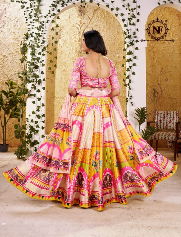 Vibrant Multicolor Zari Gota Lehenga Choli with Printed Dupatta for Festive & Wedding Wear