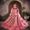 Premium Narayan Pattu Pink Floral Lehenga Choli with Zari Border & Printed Dupatta
