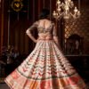 Premium Gota Satin Printed Lehenga Set – Multicolor Butterfly & Floral Design