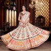 Premium Gota Satin Printed Lehenga Set – Multicolor Butterfly & Floral Design