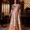 Premium Gota Satin Printed Lehenga Set – Multicolor Butterfly & Floral Design