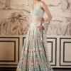 Designer Off-White Zari Gota Lehenga Choli with Floral Print Dupatta