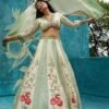 photo_6188041670528974831_y Floral Printed Gota Satin Lehenga Choli with Dupatta – Green & Cream Designer Ethnic Set