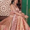photo_6258045385436154094_y Floral Printed Gota Satin Lehenga Choli with Dupatta – Peach & Cream Designer Ethnic Wear