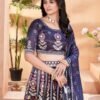 Designer Navy Blue Gota Satin Embroidered Lehenga Choli with Dupatta for Women