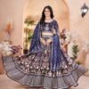 Designer Navy Blue Gota Satin Embroidered Lehenga Choli with Dupatta for Women