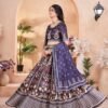 Designer Navy Blue Gota Satin Embroidered Lehenga Choli with Dupatta for Women