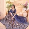 Designer Navy Blue Gota Satin Embroidered Lehenga Choli with Dupatta for Women