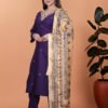 01 (4) Purple Embroidered Suit with Premium Dupatta – Latest Ethnic Wear for Women