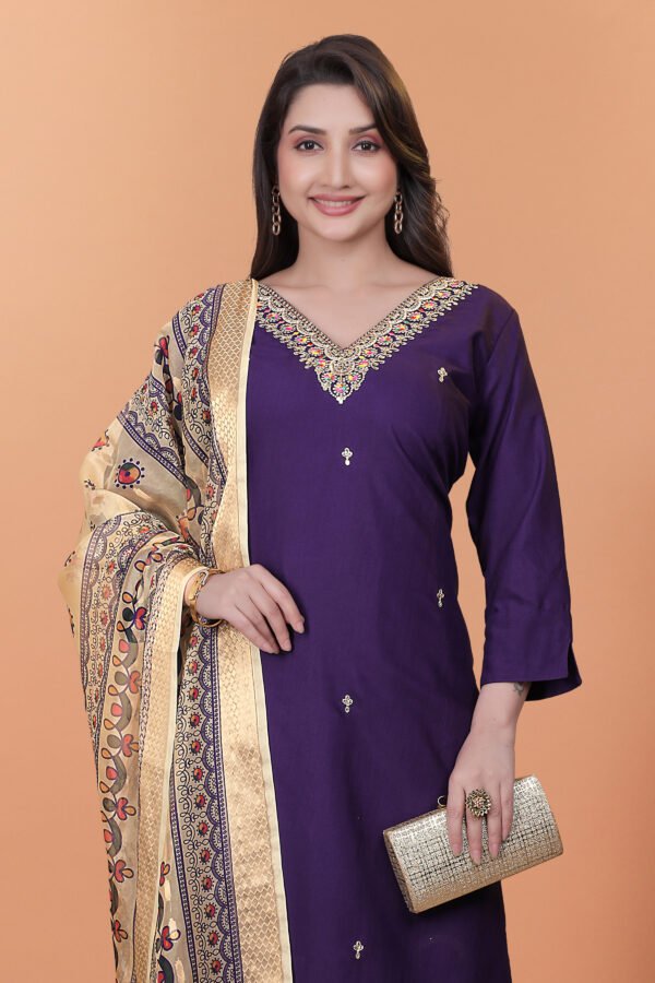 01 (5) Purple Embroidered Suit with Premium Dupatta – Latest Ethnic Wear for Women