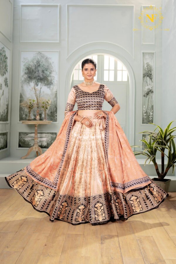 Elegant Zari Gota Printed Lehenga Choli with Designer Dupatta