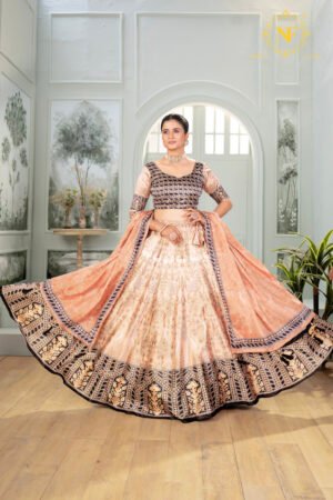 Elegant Zari Gota Printed Lehenga Choli with Designer Dupatta