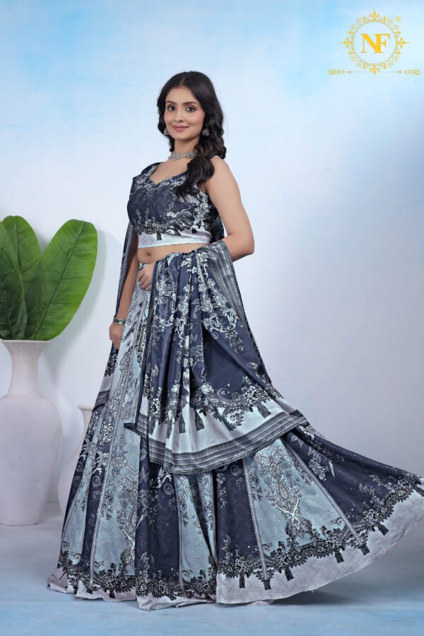 Paithani Zari Weaving Lehenga with Sequins & Digital Print