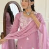 Elegant Pink Embroidered Kurti Set for Women | Premium Ethnic Wear