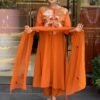 Stylish Orange Embroidered Kurti Set for Women | Festive & Trendy Wear
