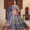 Royal Blue Zari Gota Printed Lehenga Choli with Dupatta