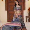 Royal Blue Zari Gota Printed Lehenga Choli with Dupatta