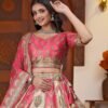 Pink Zari Gota Printed Lehenga Choli with Traditional Ethnic Design