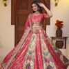 Pink Zari Gota Printed Lehenga Choli with Traditional Ethnic Design