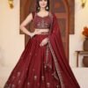 Maroon Star Georgette Embroidered Lehenga Choli with Dupatta – Elegant Festive Wear