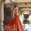 Rust Orange Embroidered Bridal Lehenga Choli with Dupatta – Royal Indian Wedding Wear