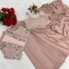 Dusty Rose Pink Designer Organza Saree with Embroidered Jacket Blouse – Party & Wedding Wear