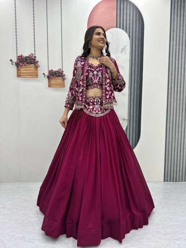 Embroidered Designer Lehenga Choli with Jacket for Wedding & Festive Wear