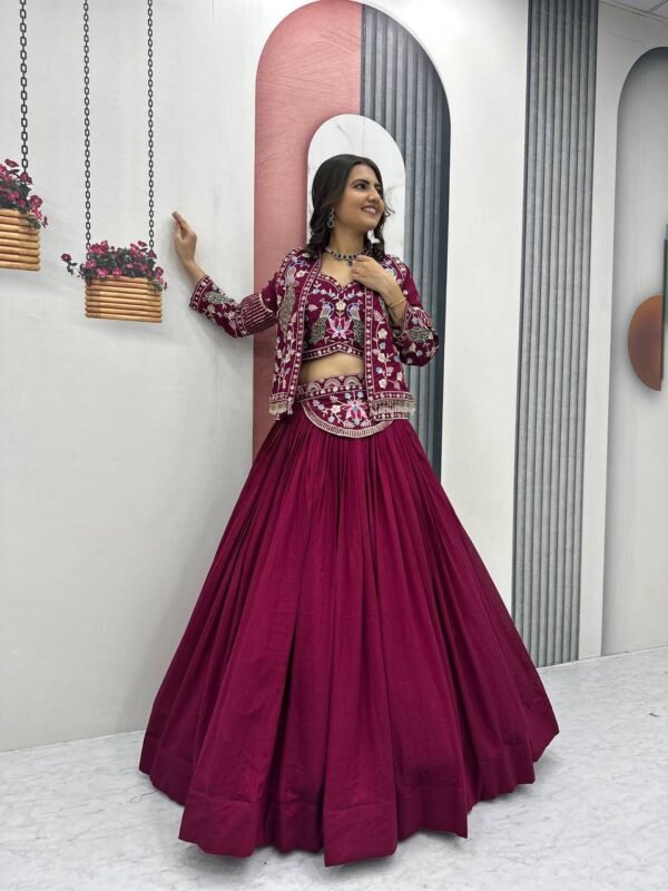 Embroidered Designer Lehenga Choli with Jacket for Wedding & Festive Wear