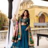 Embroidered Lehenga Choli with Banarasi Dupatta for Wedding