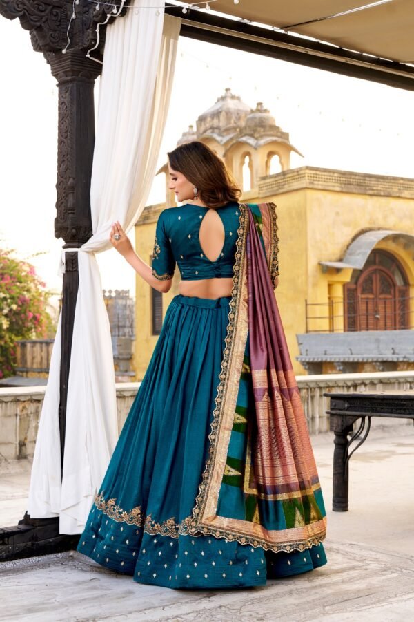 Embroidered Lehenga Choli with Banarasi Dupatta for Wedding