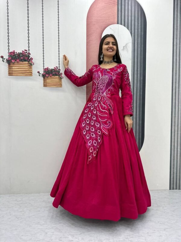 Embroidered Anarkali Gown for Women | Party & Wedding Wear Ethnic Dress