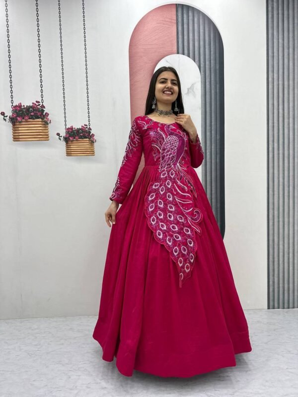 Embroidered Anarkali Gown for Women | Party & Wedding Wear Ethnic Dress