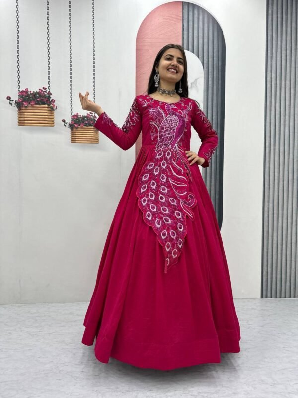 Embroidered Anarkali Gown for Women | Party & Wedding Wear Ethnic Dress