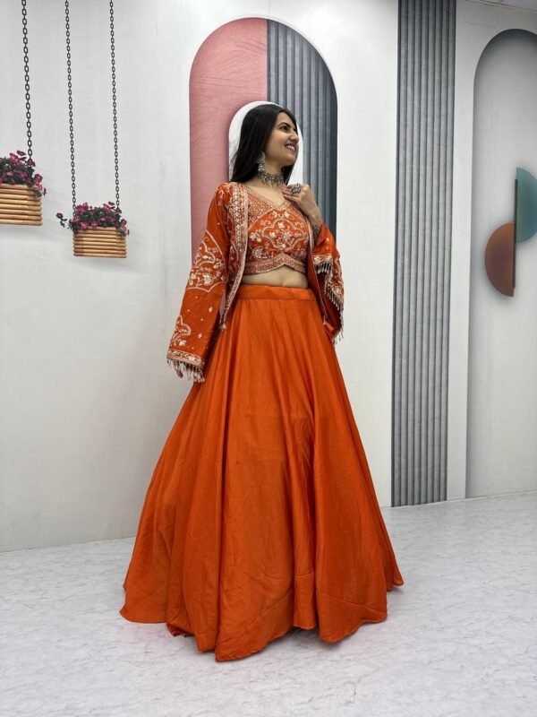 Embroidered Lehenga Choli with Jacket for Women | Festive & Wedding Wear