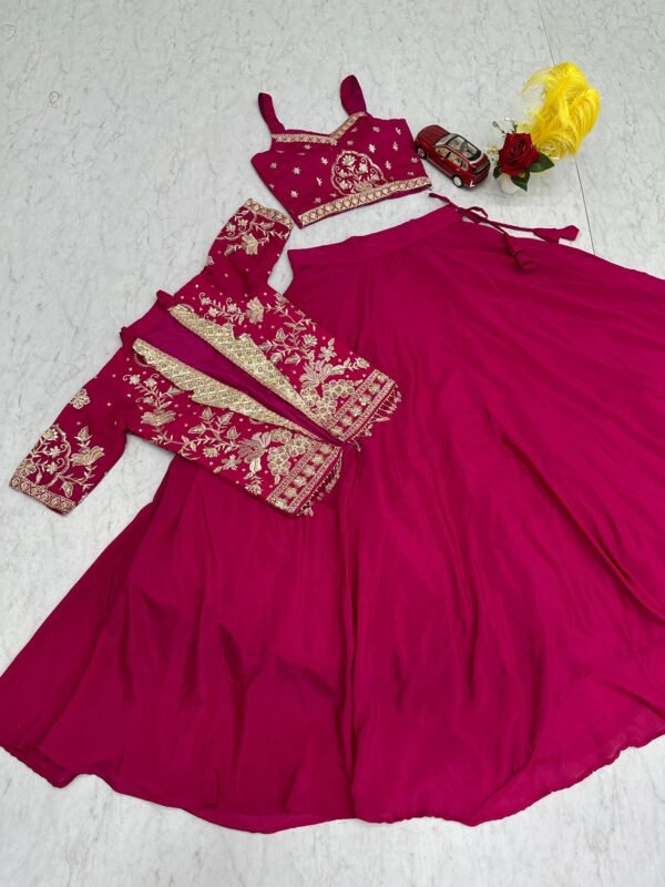 Embroidered Lehenga Choli with Designer Jacket for Wedding & Party Wear