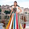 Elegant Multicolor Navratri Lehenga Choli for Women with Traditional Mirror Work & Flared Design
